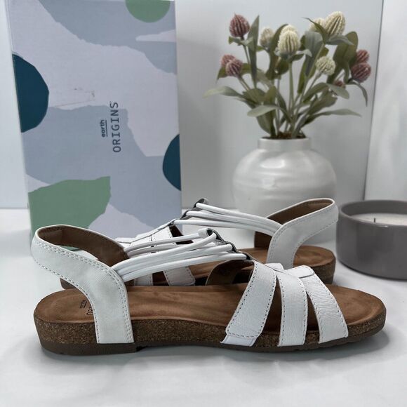 Earth Origins Laney Leather Sling-Back Sandals White 7260024 Women's 8.5 NWB - Picture 7 of 10